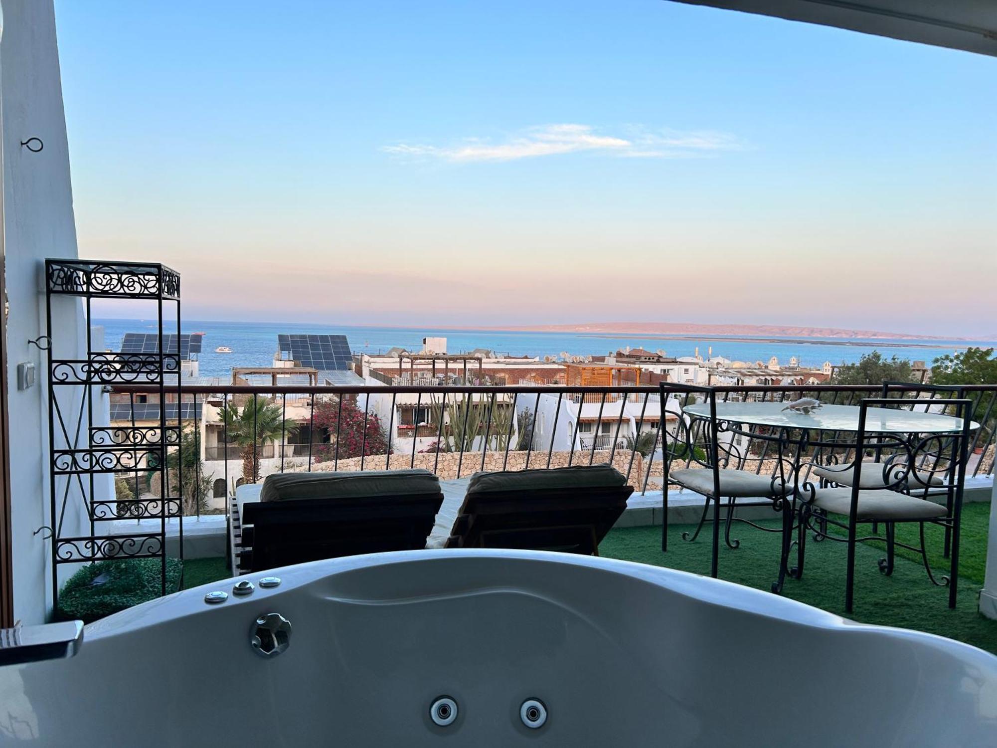Cordoba Sea View Apartment With Open Air Jacuzzi At Mastaba Hurghada Eksteriør bilde